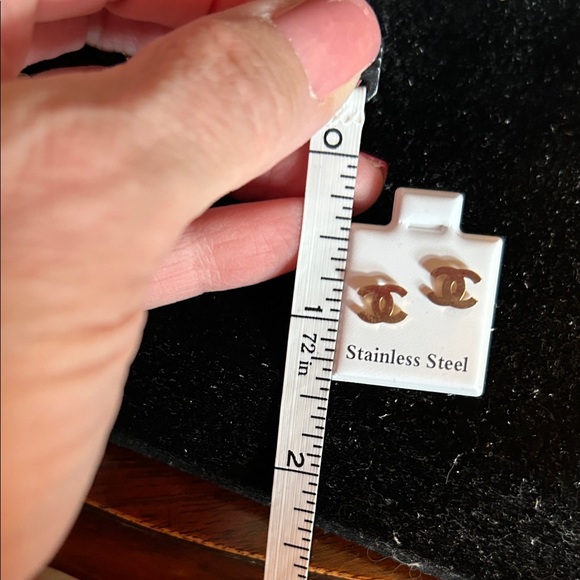 Gold Stainless Steel Earrings - Picture 3 of 3